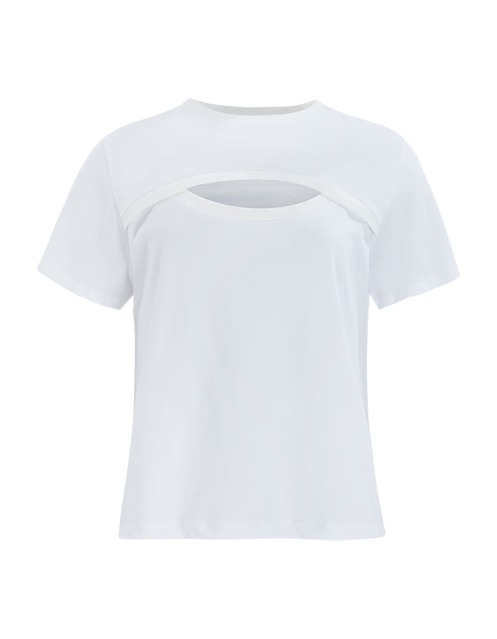 COSMOSS) Lip point T-shirt (white)