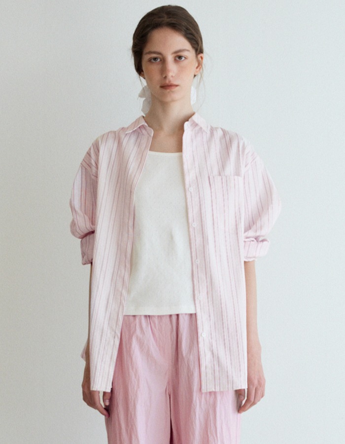 springcrocus) Stripe Shirt - Pink